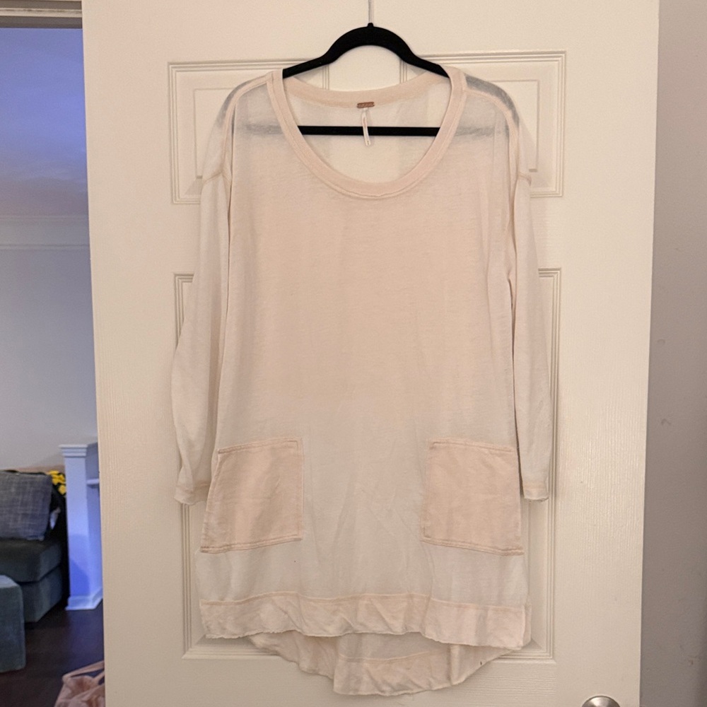 Free People Cream Tunic with Pockets